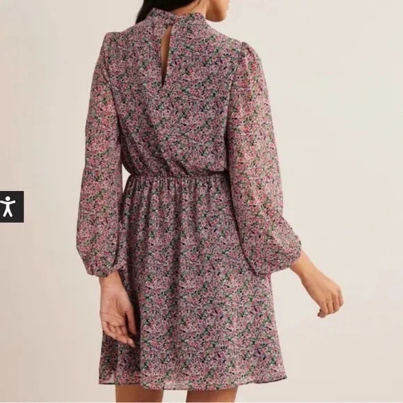 NWT Boden High Neck Flippy Floral Mini Dress - Picture 3 of 8